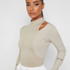 maniere de voir nude bodysuit with zipper